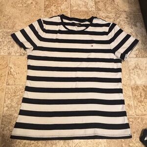Tommy Hilfiger Navy and White Striped Tee